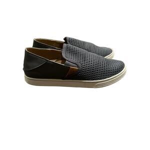 Women’s Olukai Pehuea Gray Slip On Mesh Sneakers. Size 6.5